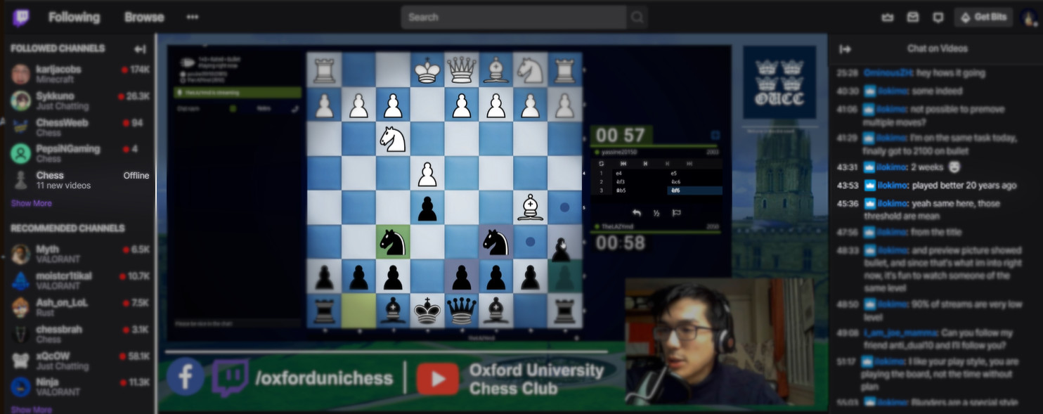 I stream chess on Twitch.tv